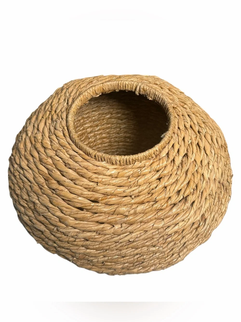 Crate&Barrel Woven Seagrass Decorative Basket Vase - Natural